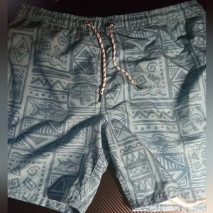 Maui and Sons Blue Geometric Board Shorts